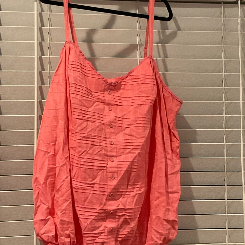 Women's Coral Pink Button-Front Cami Top